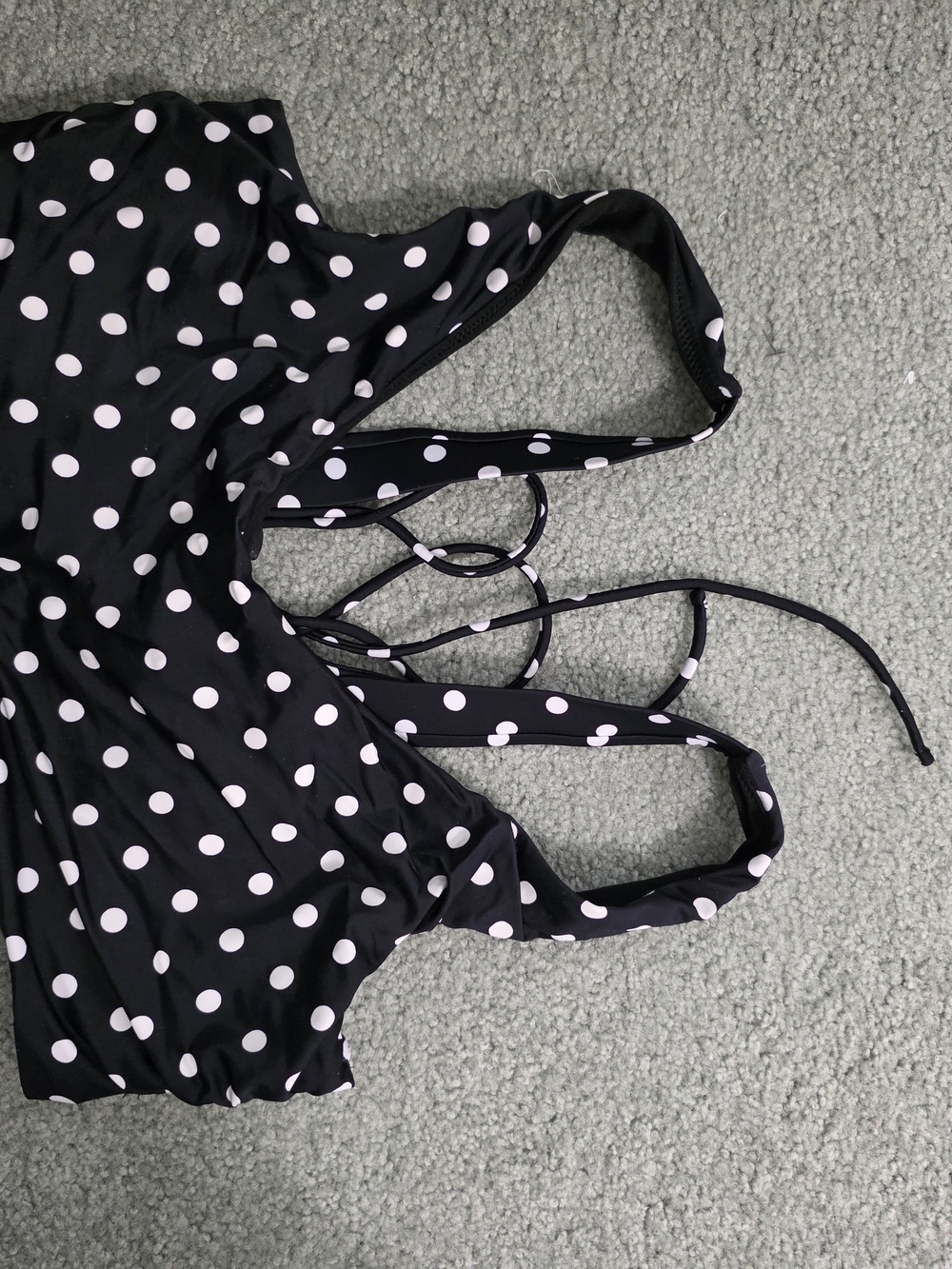 Black Polka Dot Scoop Bikini Top & High Waist Bottom - Women Swim - Picture 5 of 5